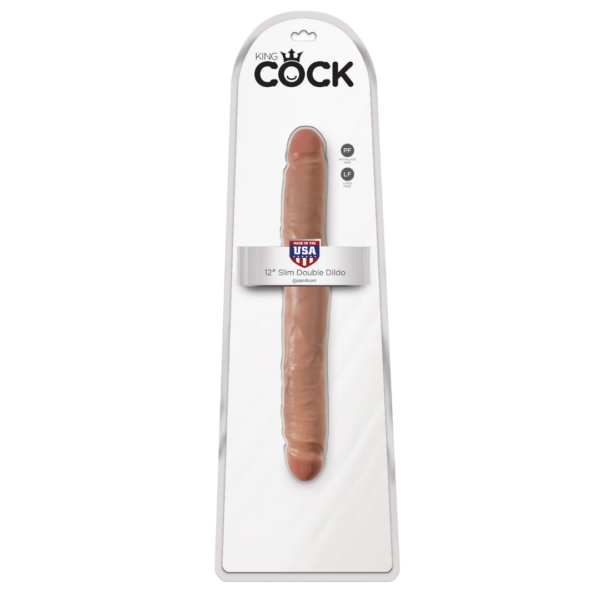 12in Double Dildo - Slim (Tan) - Image 3